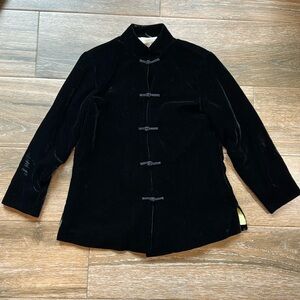 Coldwater Creek women’s black velvet jacket size small